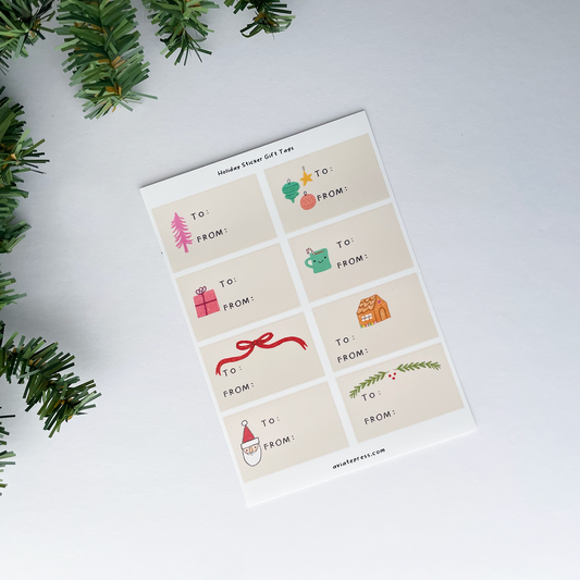 Holiday Gift Tag Sticker Sheet - Santa's Helper