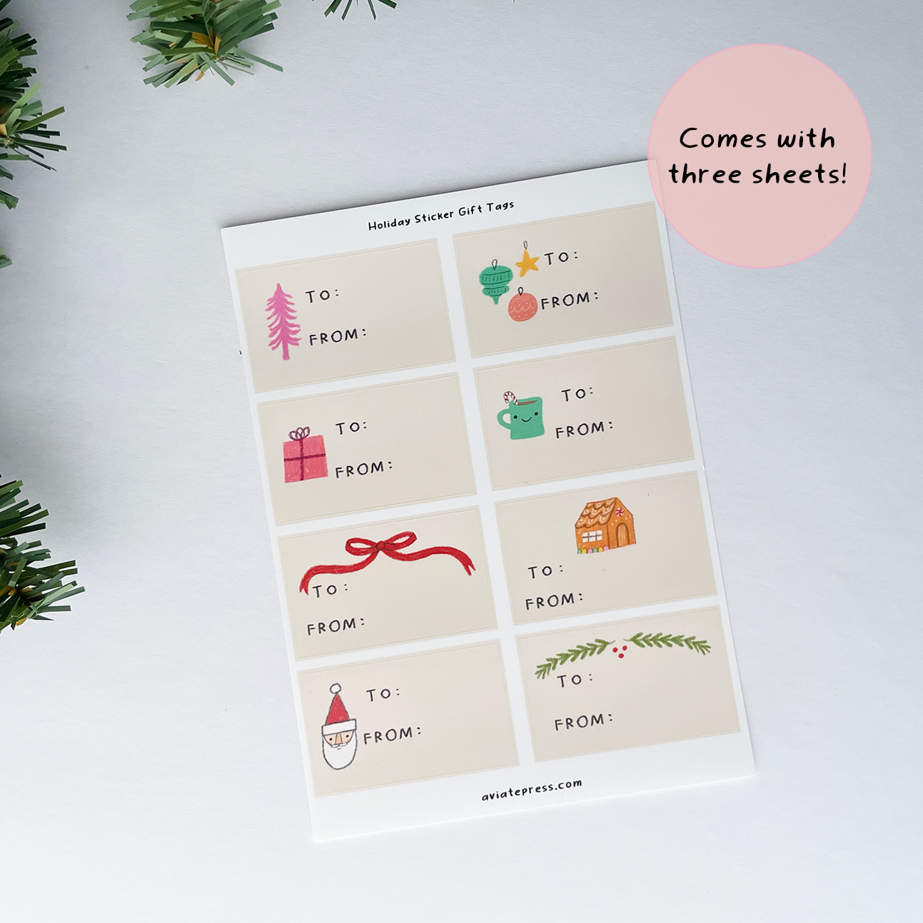 Holiday Gift Tag Sticker Sheet - Santa's Helper