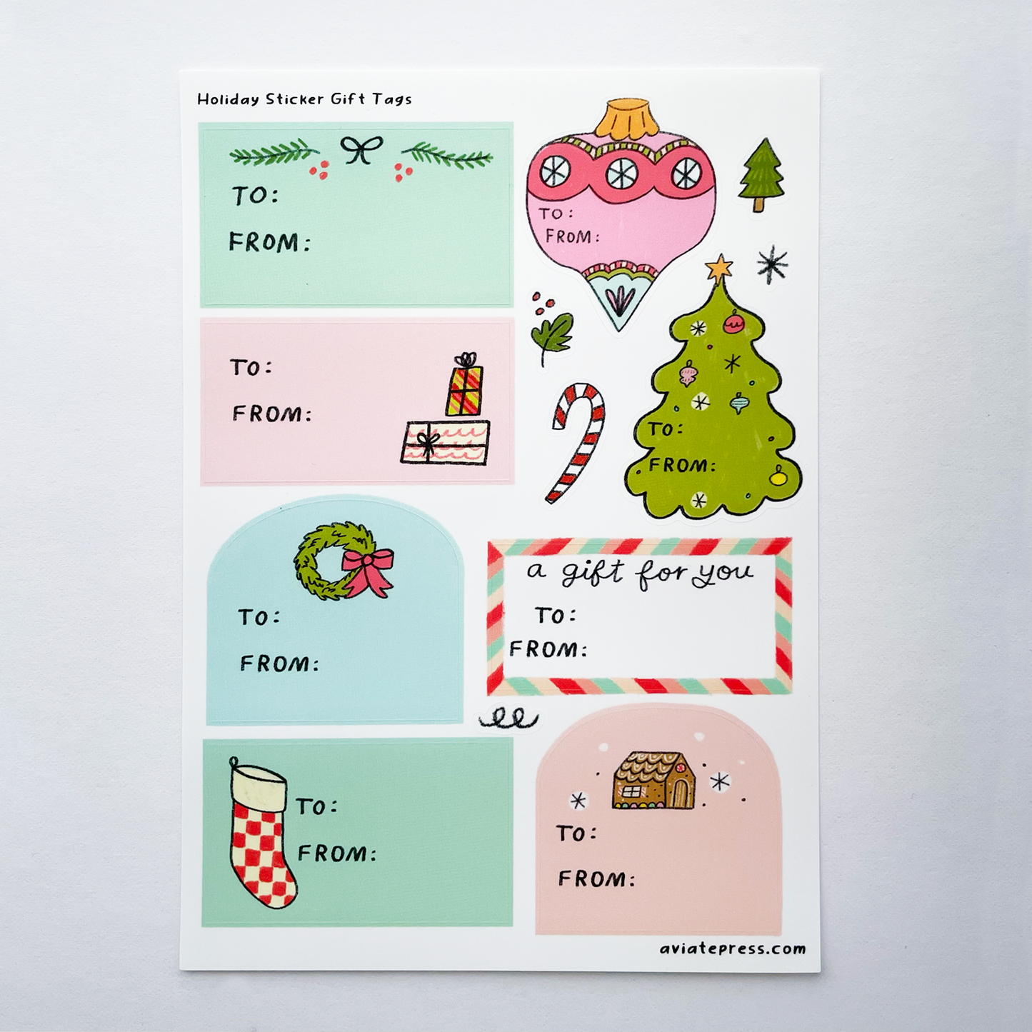 Holiday Gift Tag Sticker Sheet - Fun & Festive