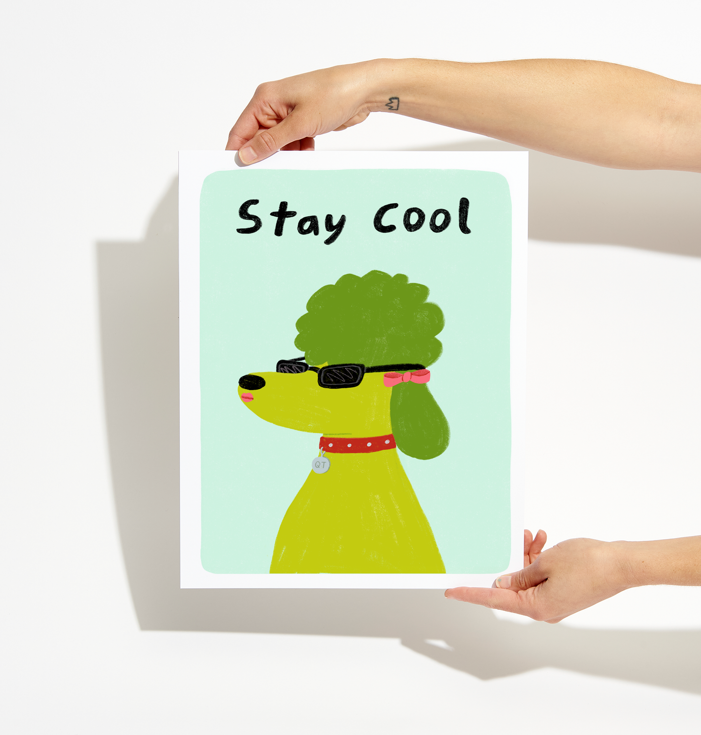 Green Poodle Print