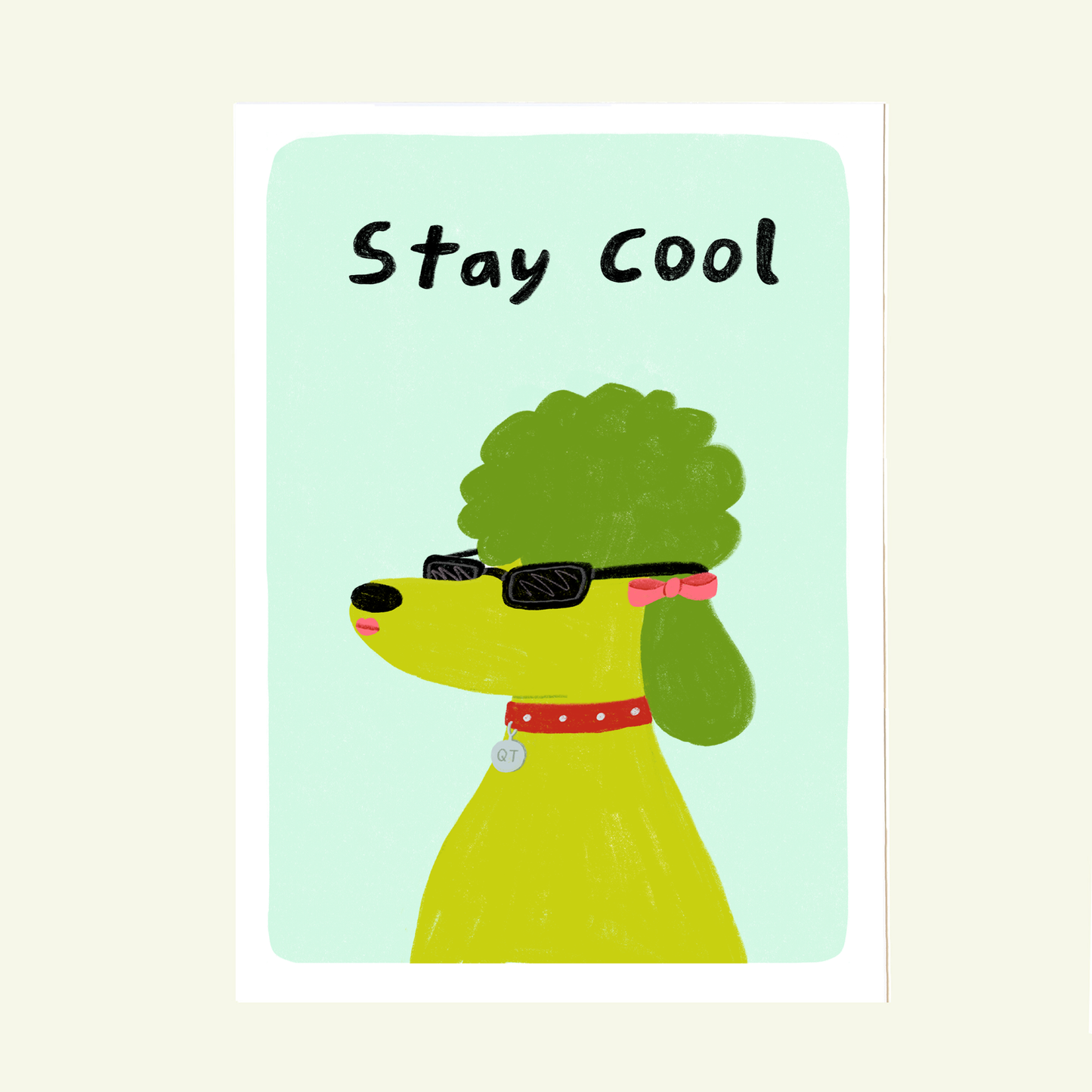 Green Poodle Print