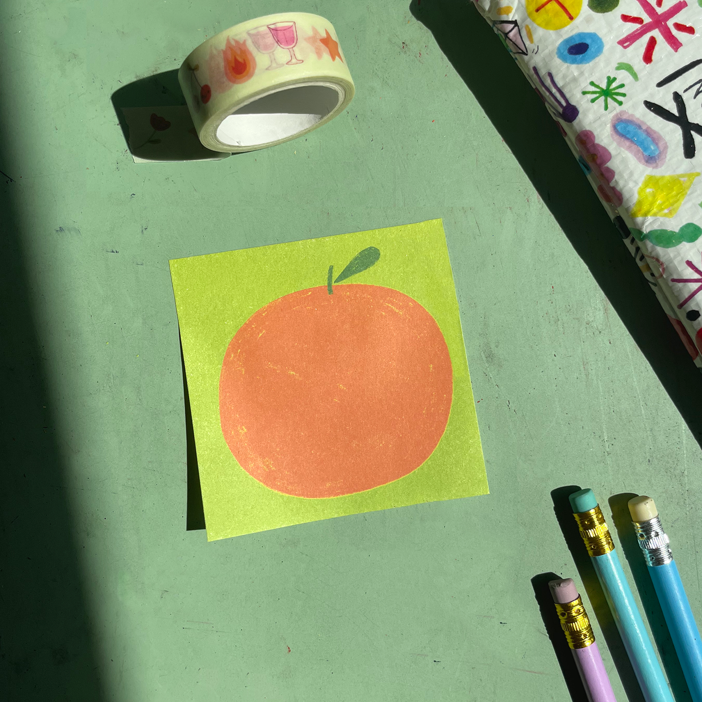 Orange Sticky Notepad